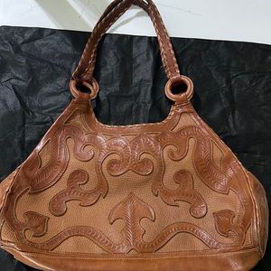 Leaders in Leather tooled shoulder bag